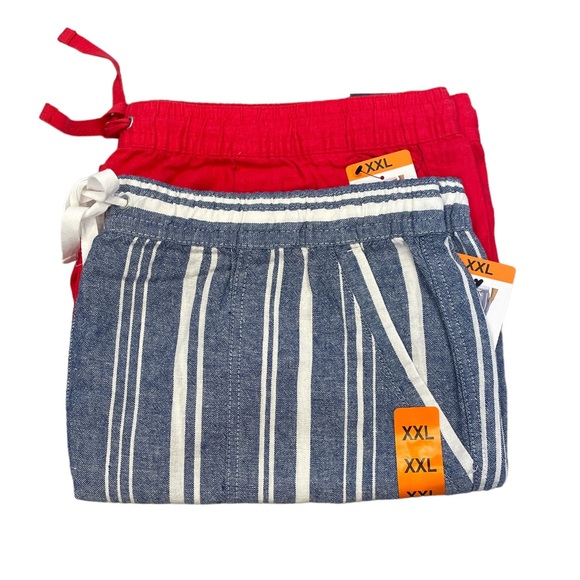 NAUTICA 2 PAIR Ladies Linen Blend Pull On Shorts  - NWT - XXL - Picture 5 of 6